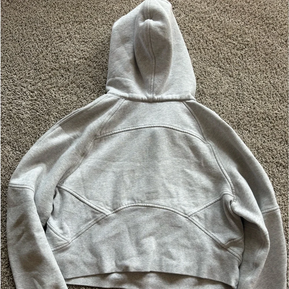 lululemon athletica Pale Gray Half-Zip Cropped Hoodie